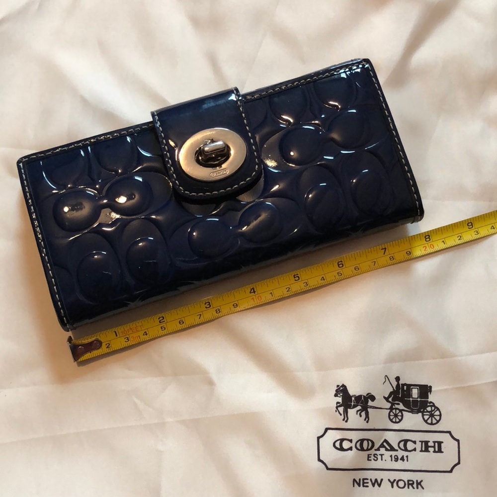 ❤️SOLD❤️: Coach Patent Leather Blue Wallet